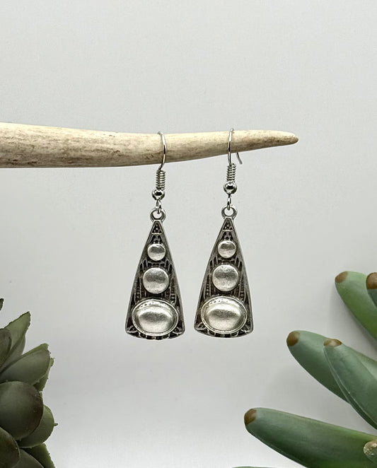 Raised Dot Silver Earrings