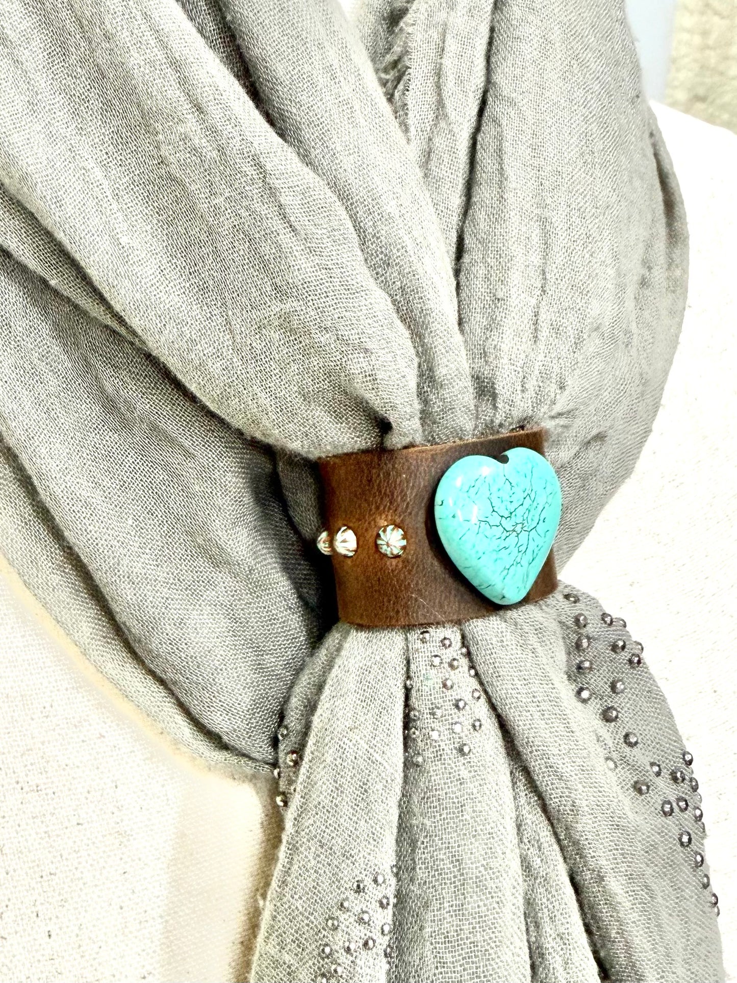 Turquoise Heart Scarf Slide