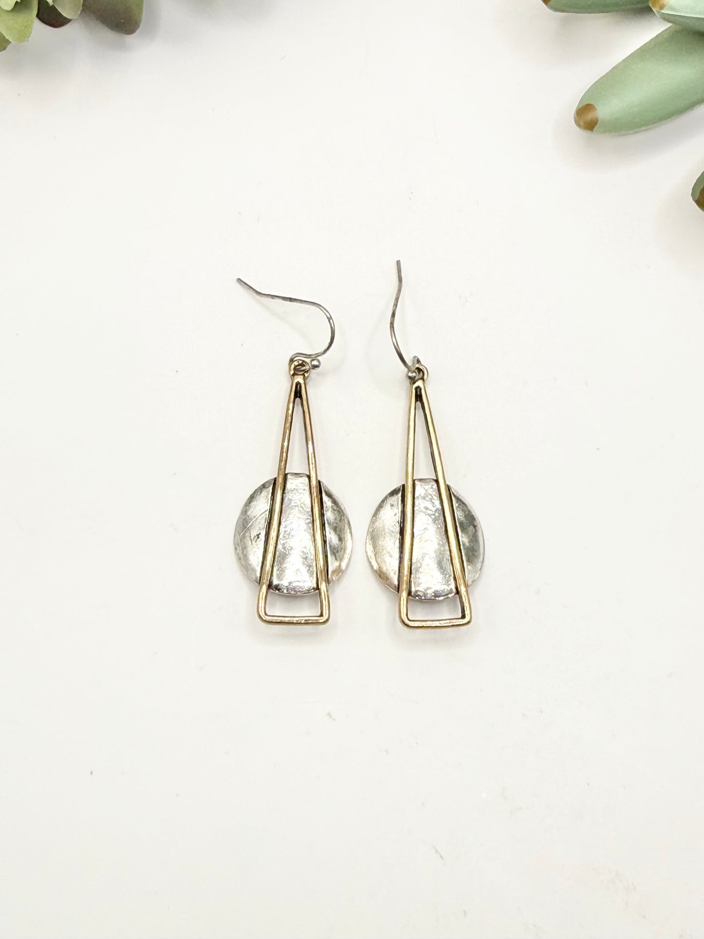 Two Tone Abstract Earrings