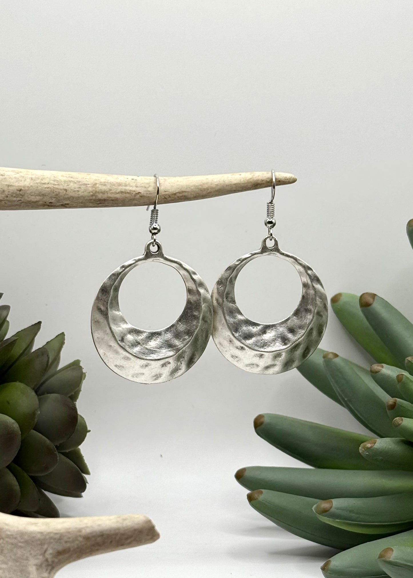 Hammered Hoop Earrings
