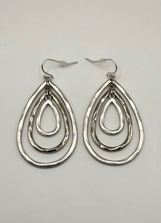 Triple Hoop Teardrop Earrings