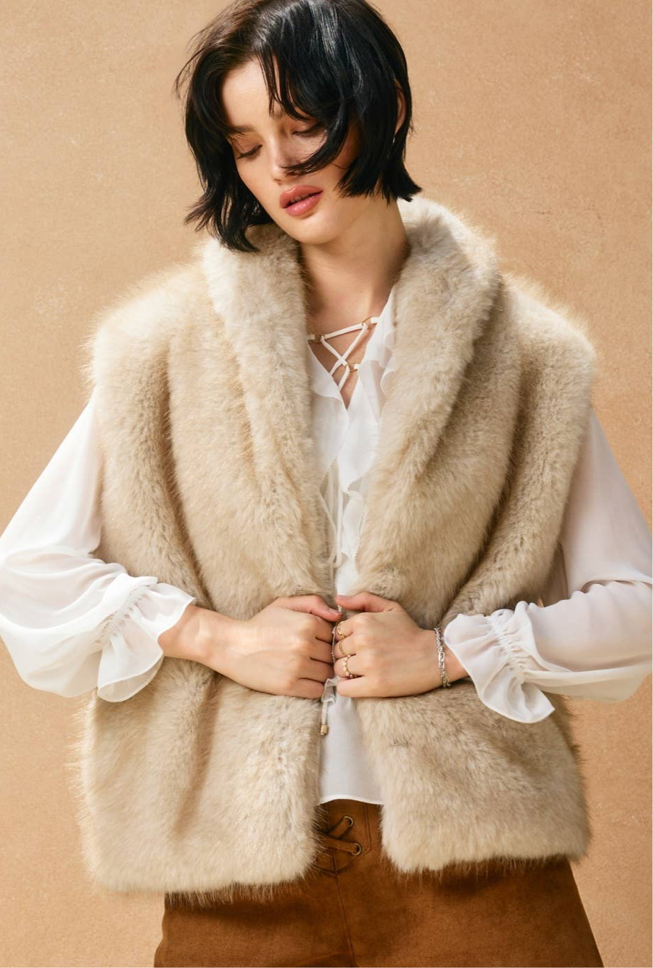 Snow Angel Furry Vest