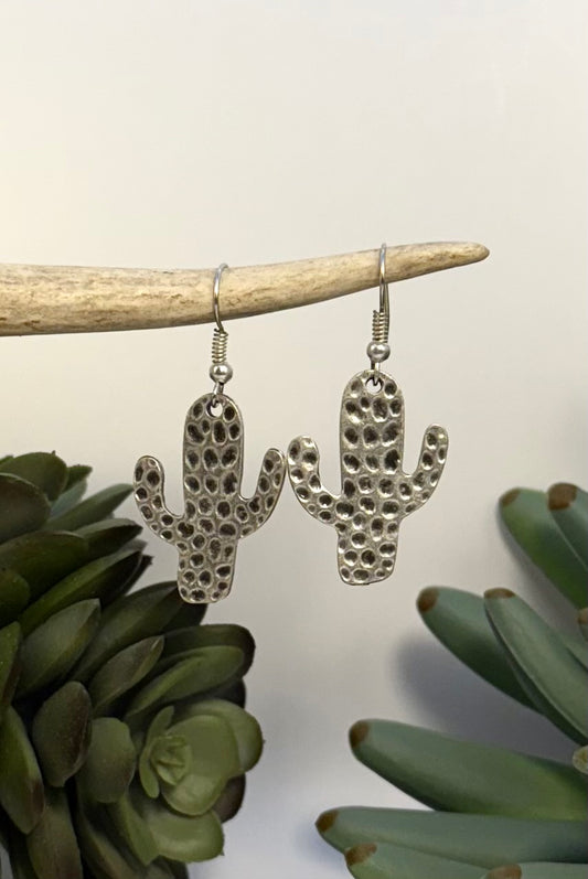 Hammered Cactus Earrings