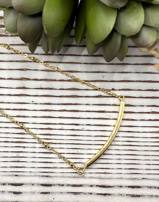 Delicate Gold Bar Necklace