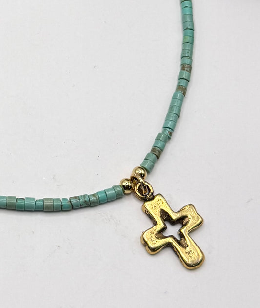 Cut Out Gold Cross Necklace