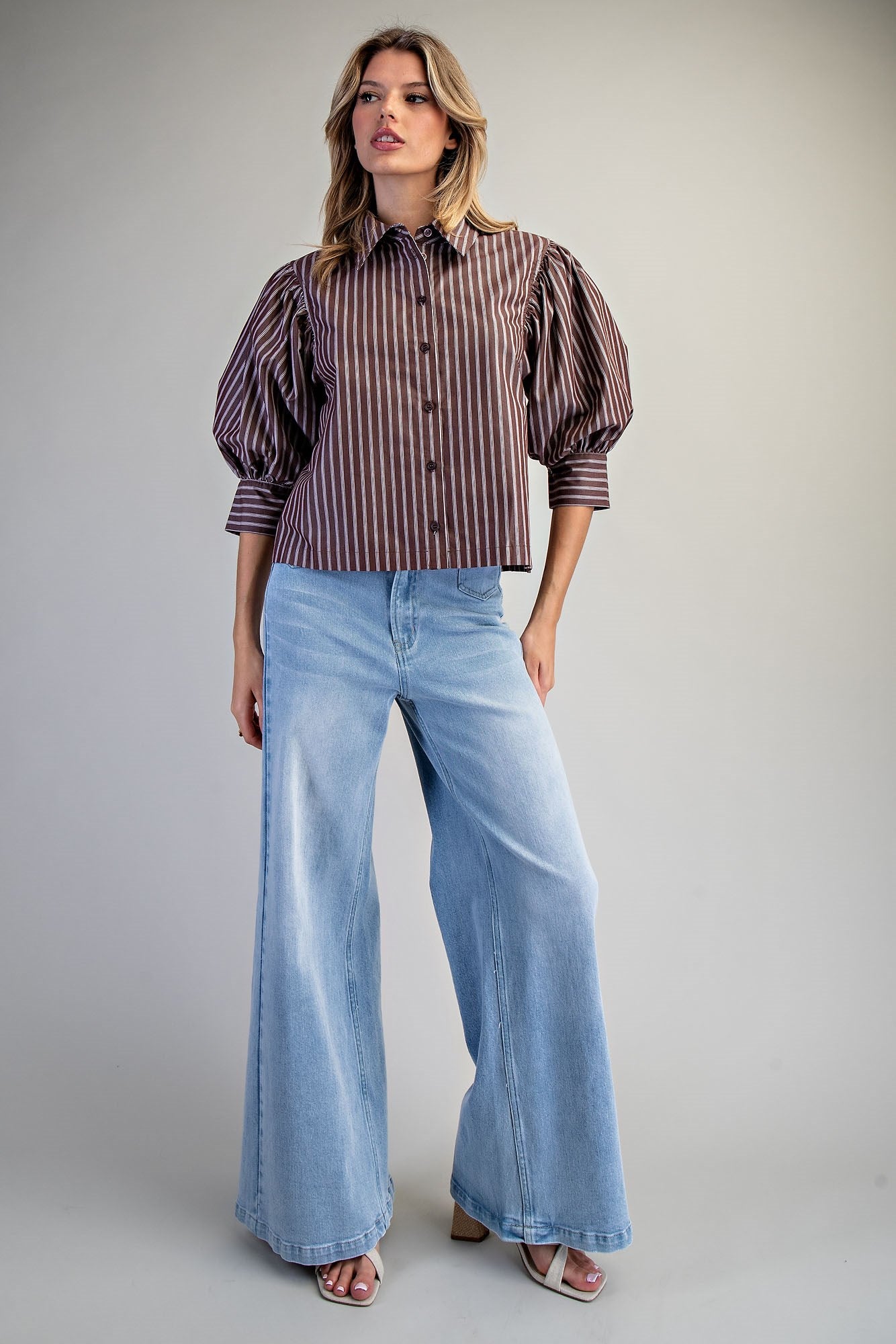 Striped Button Down Blouse