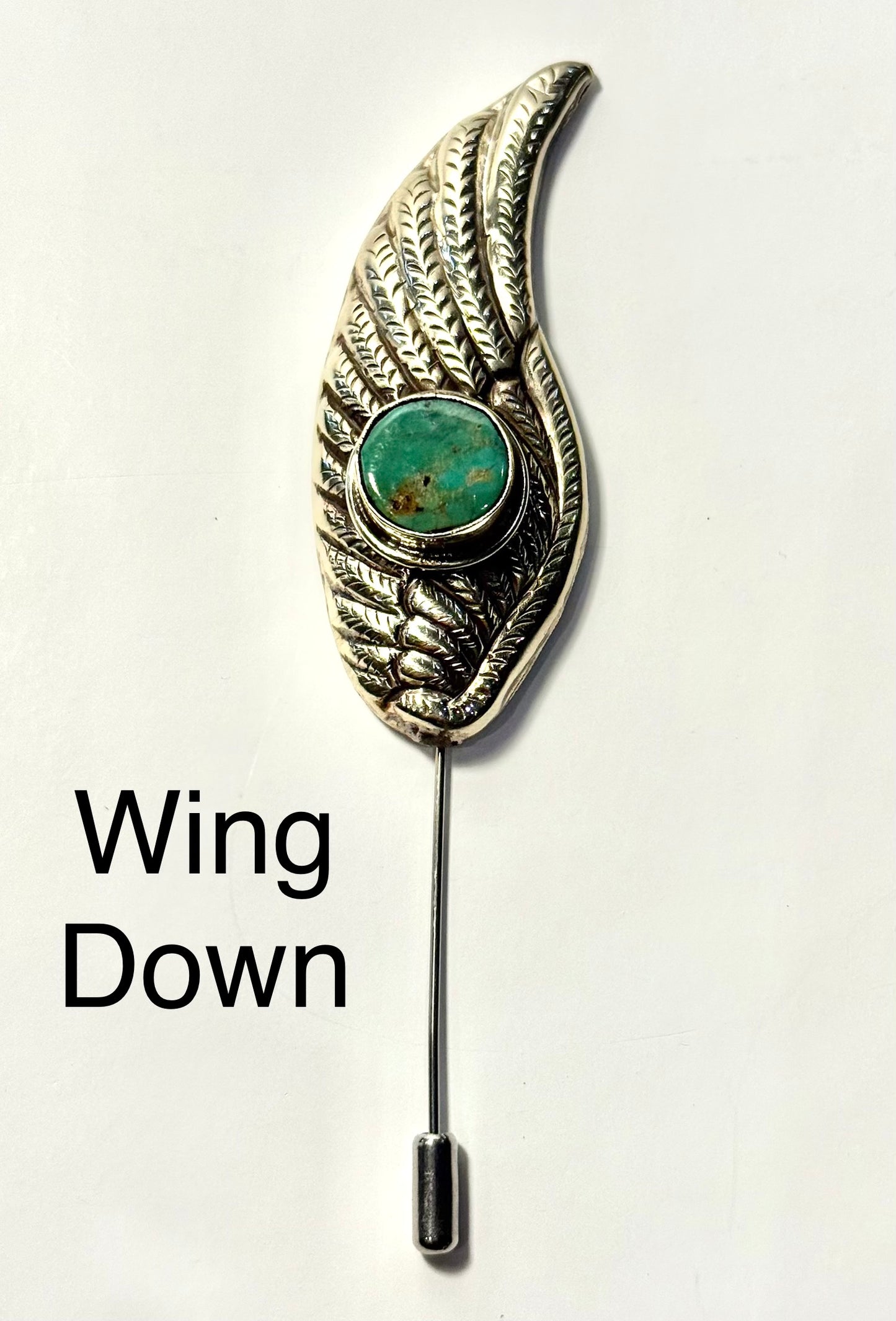 Turquoise Silver Wing Hatpin