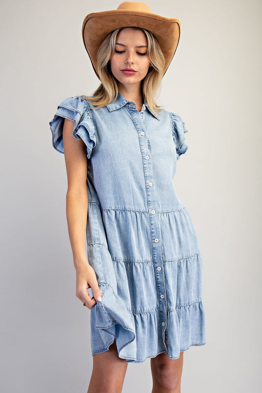 Snow Washed Denim Dress