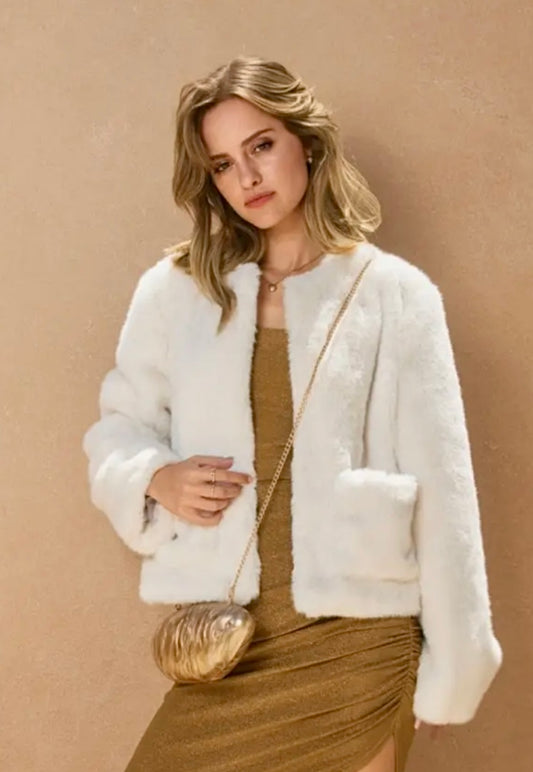 Faux Fur Patch Pocket Jacket