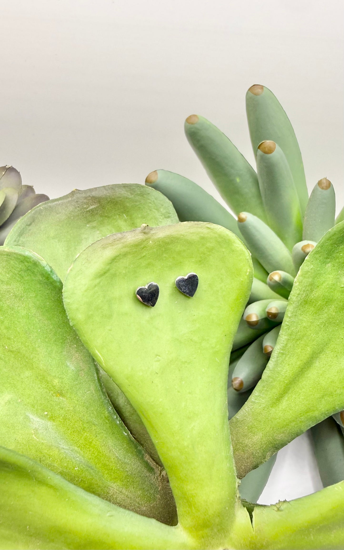 Tiny Heart Shape Stud Earrings - Gold or Silver