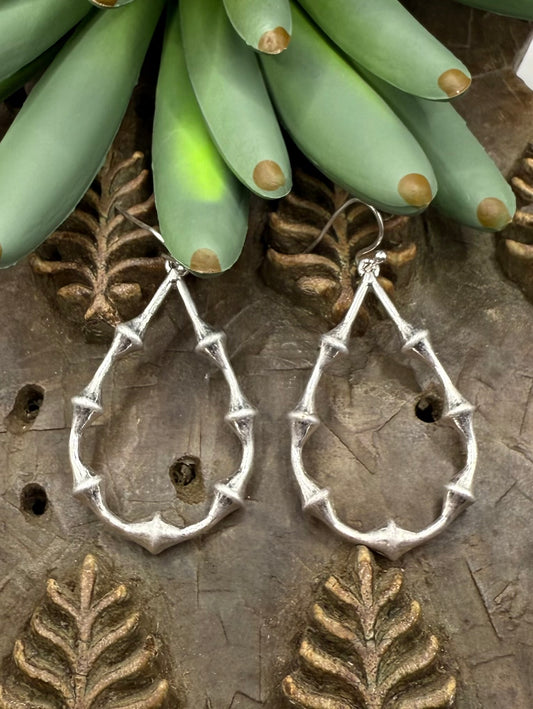 Silver Teardrop Dangle Earrings