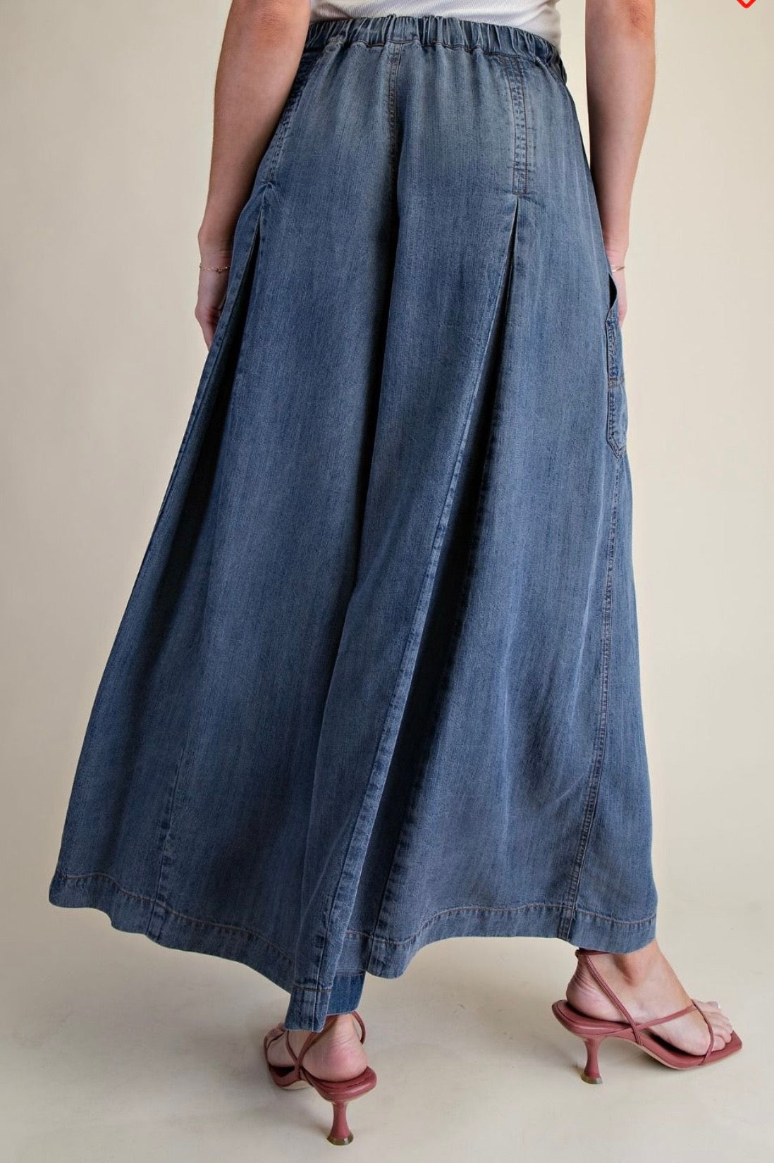 Wide Leg Denim Palazzo Pant