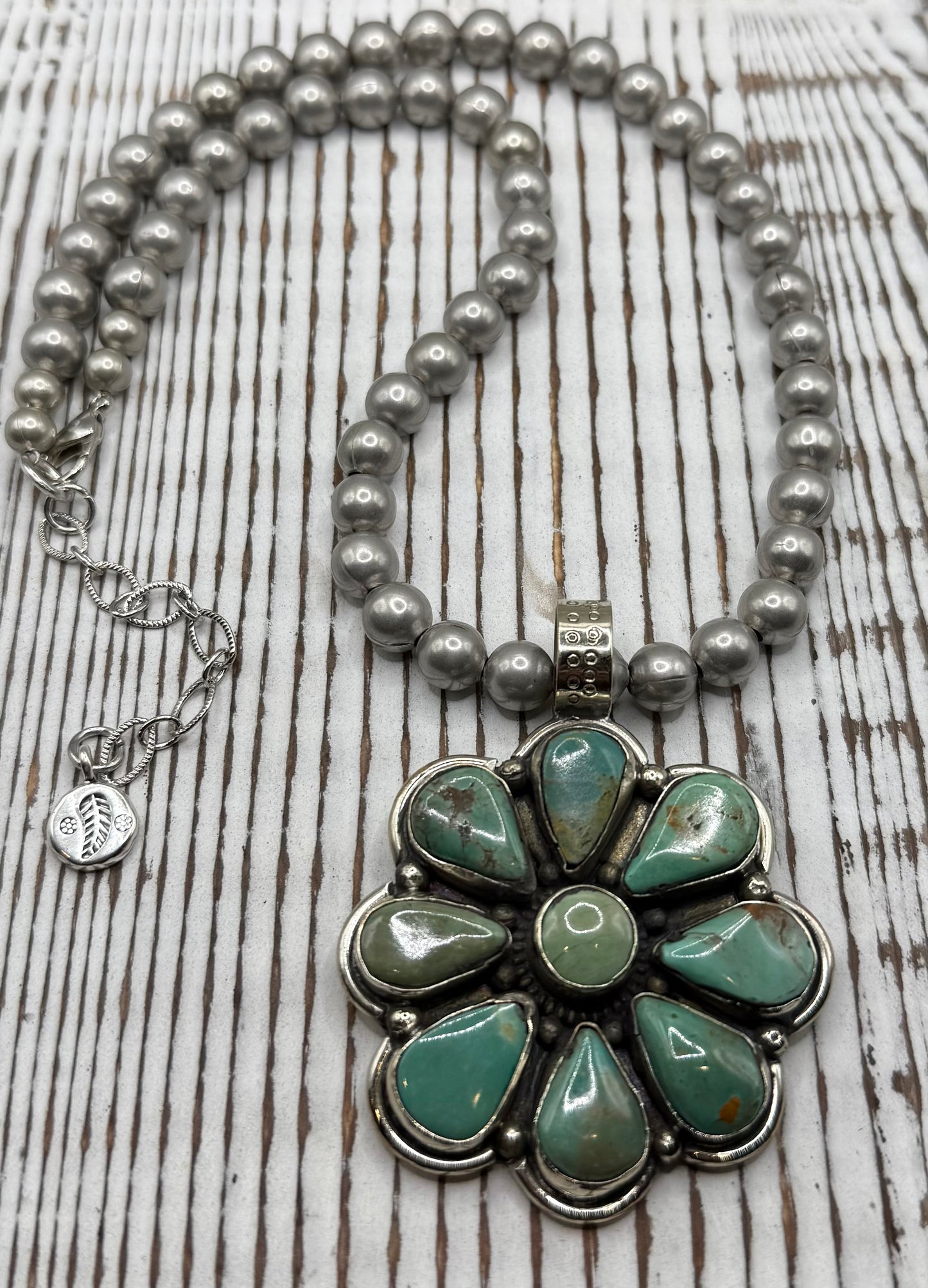 Bold Turquoise Flower Necklace