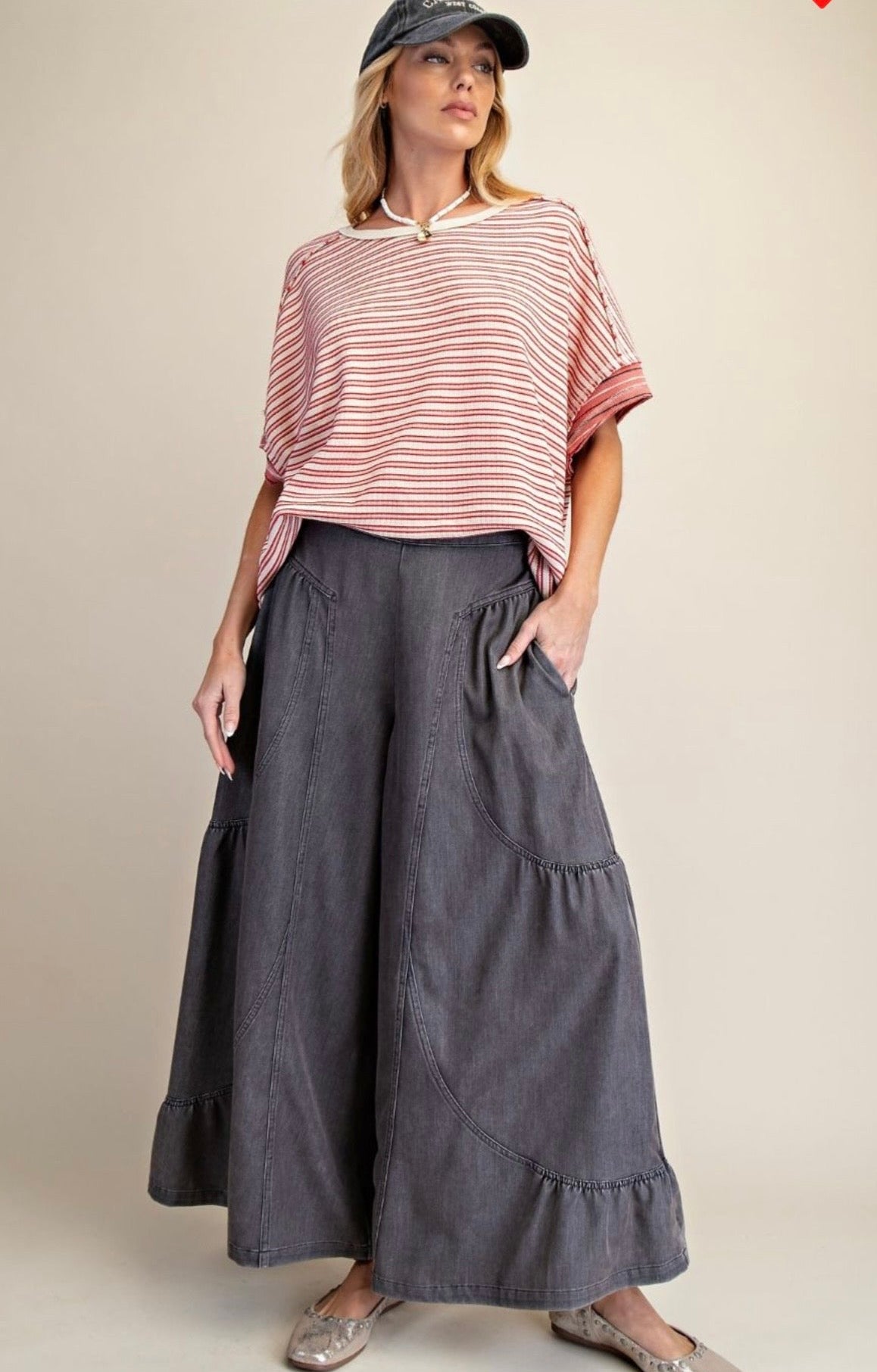 Black Denim Palazzo Pant