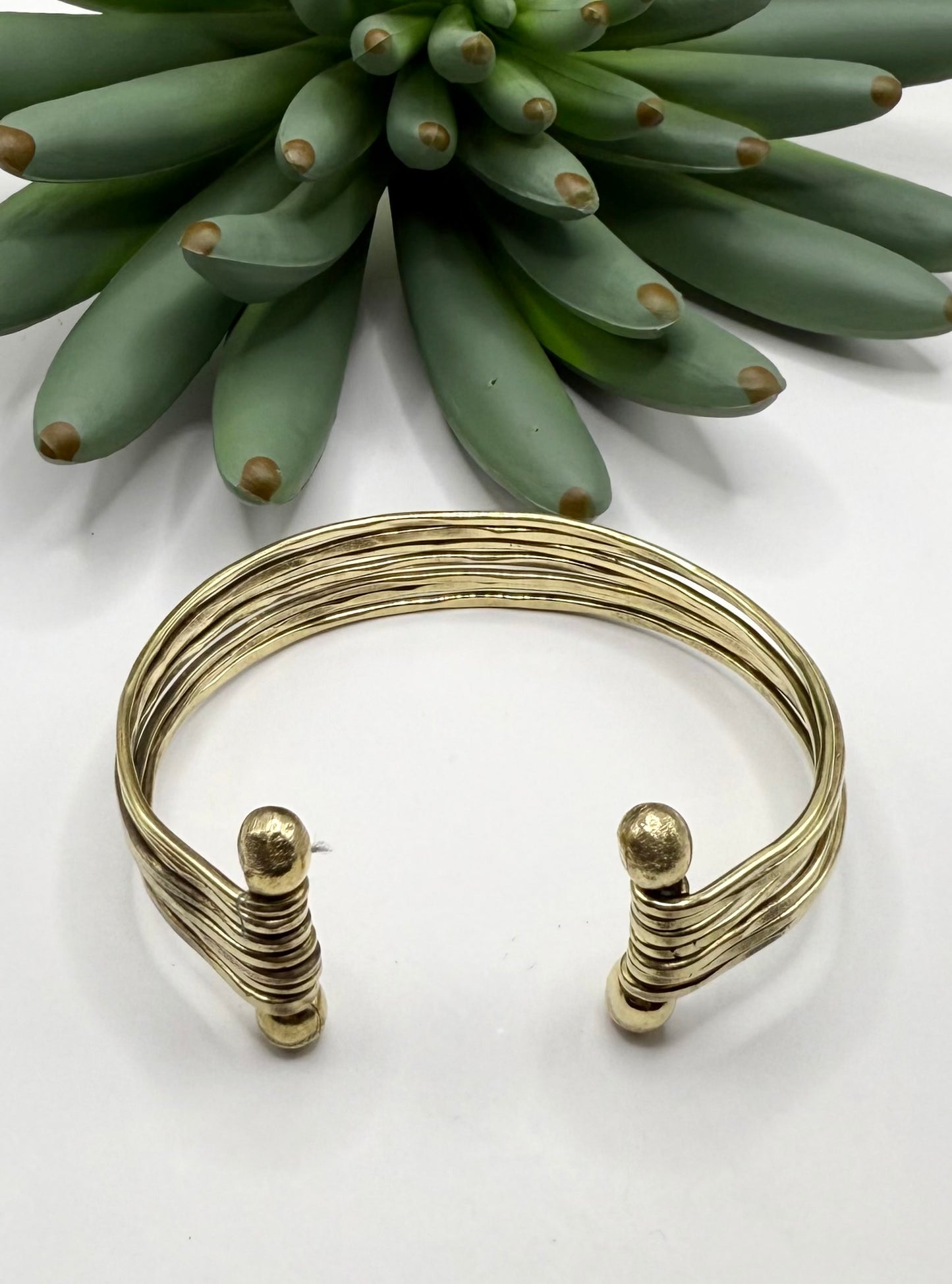 7 Bar Hammered Bracelet - Gold or Silver