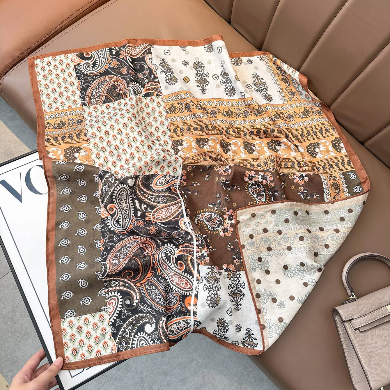 Double Sided Western Paisley Bandana Square Scarf