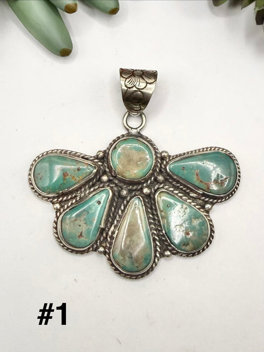 Turquoise Fan Pendant