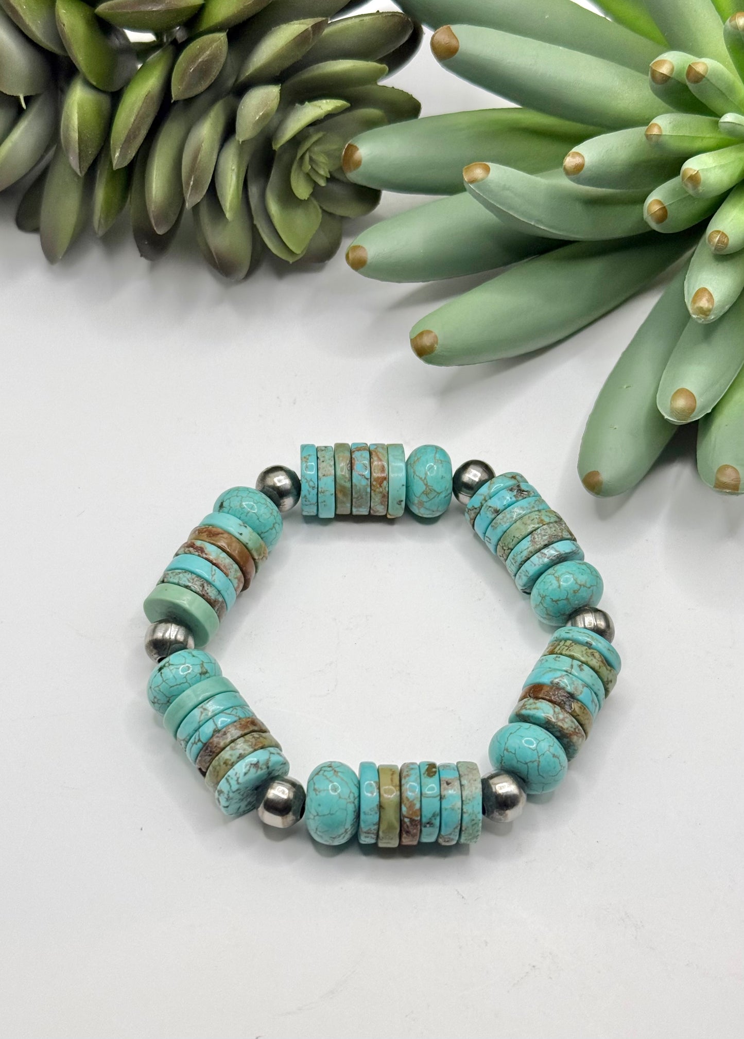 Chunky Turquoise Stretch Bracelet