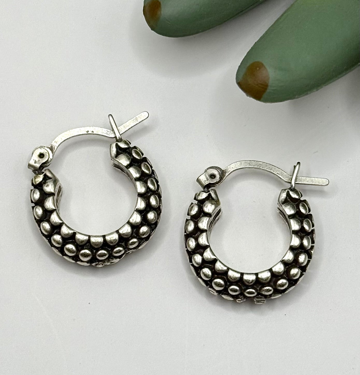 Small Textured Hoop Earrings