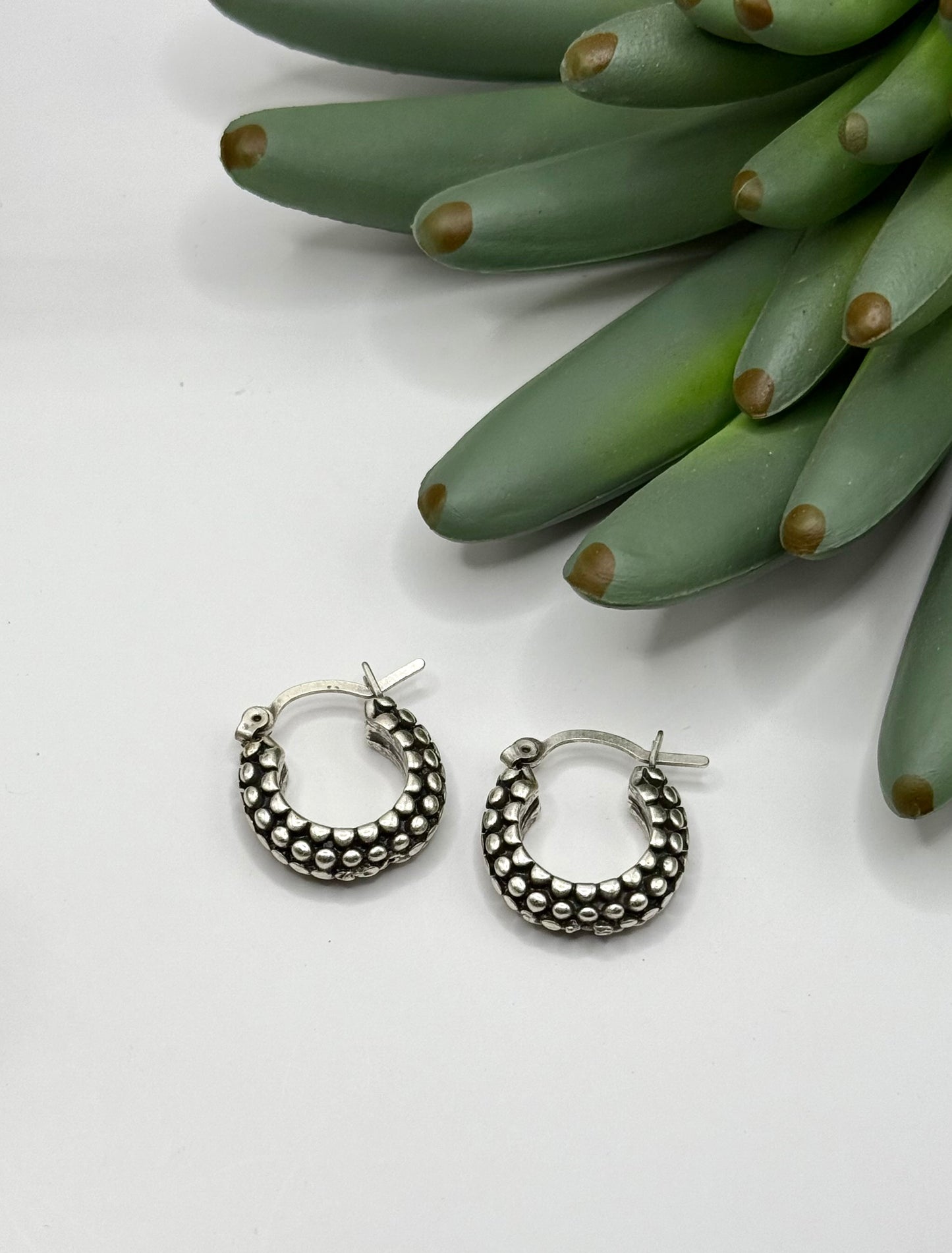 Small Textured Hoop Earrings
