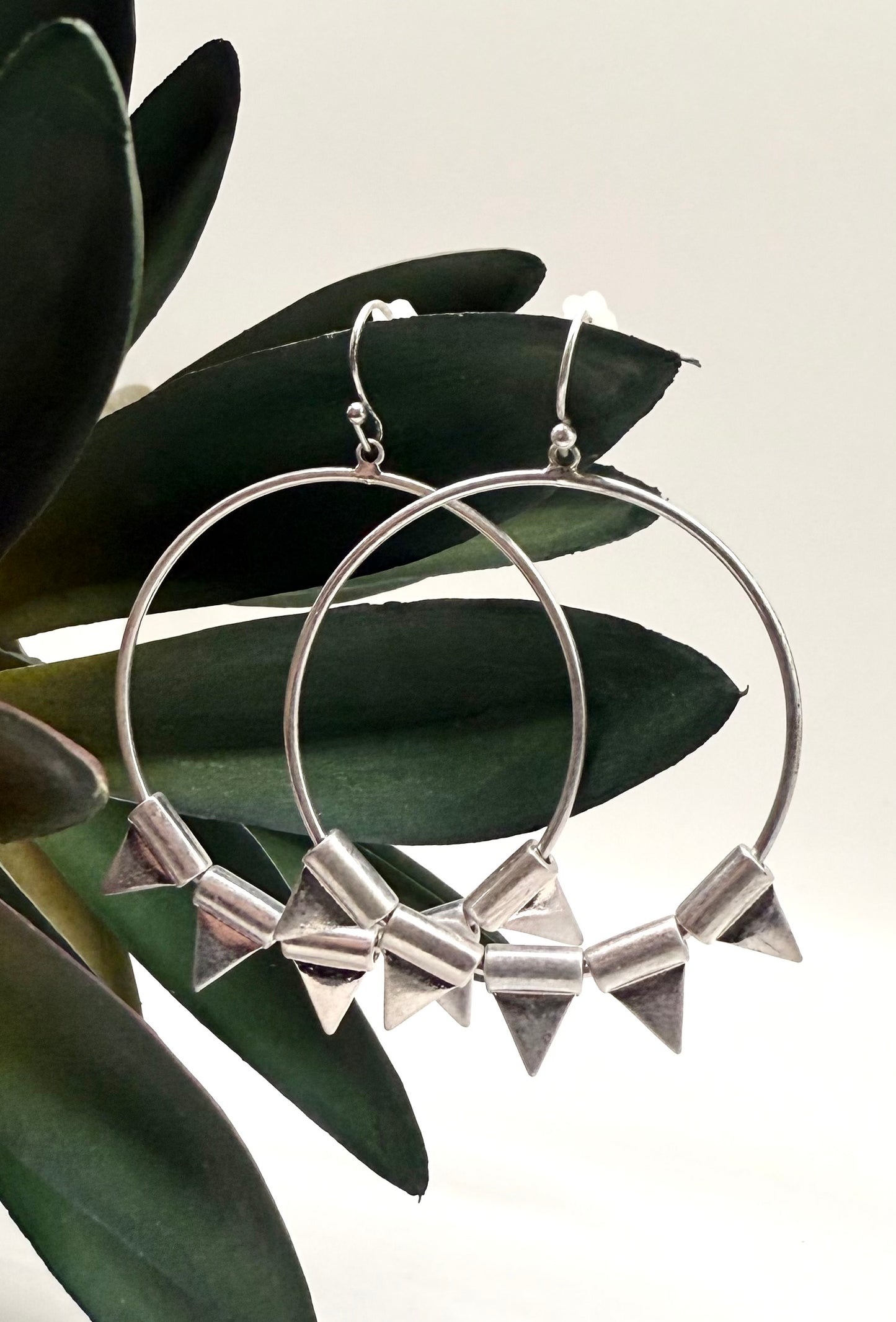Edgy Spike Hoop Earrings