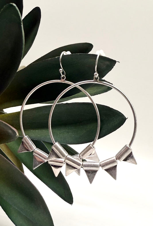 Edgy Spike Hoop Earrings