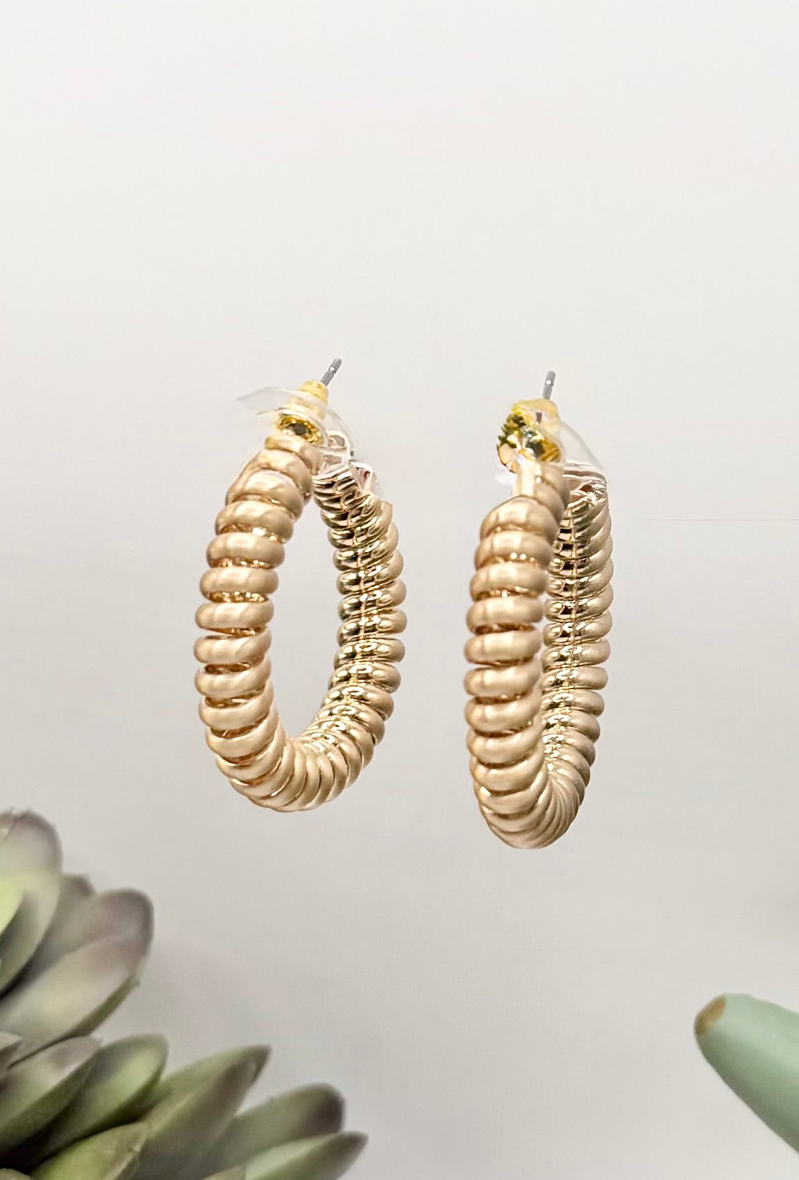 Gold Spiral Hoop Earrings