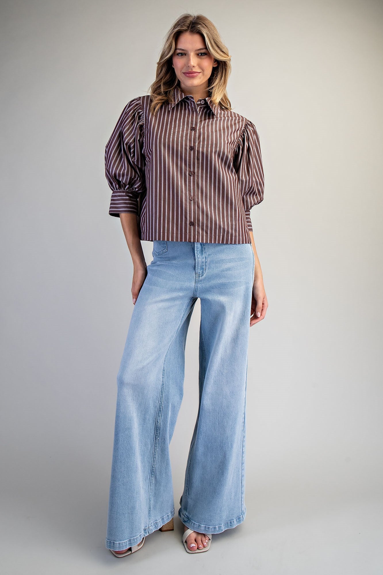 Striped Button Down Blouse