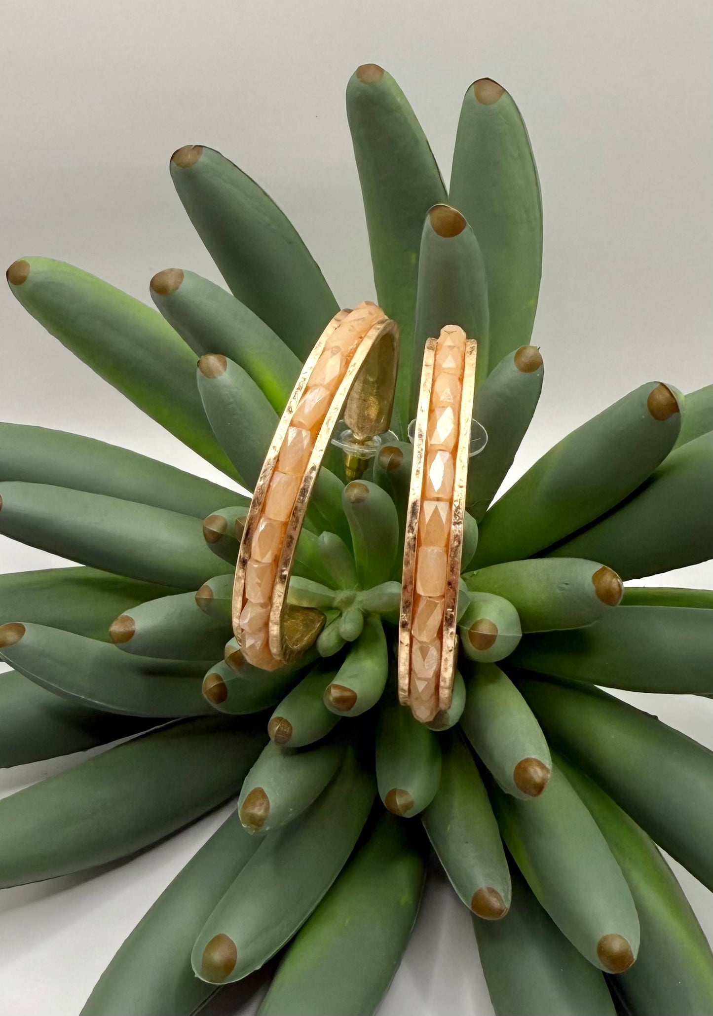 Gold Crystal Hoop Earrings