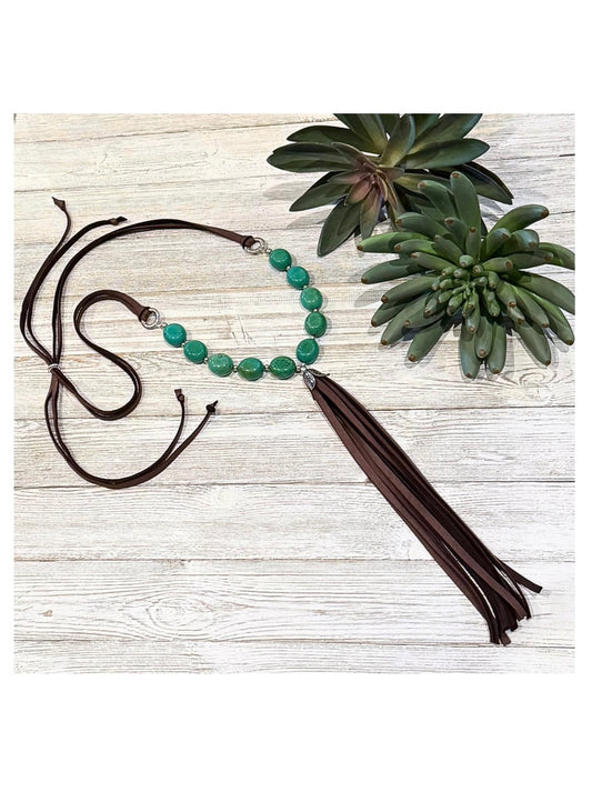 Boho Turquoise Tassel Necklace