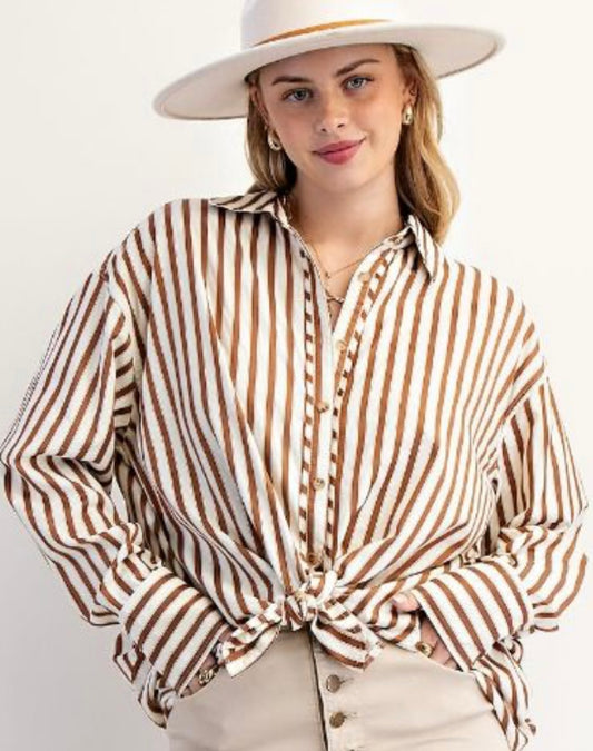 Stripe Button Down Woven Shirt