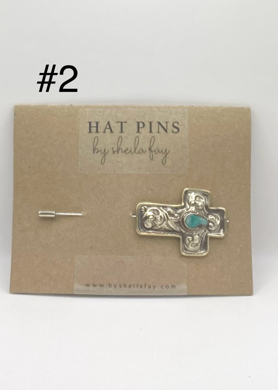 Western Turquoise Hat Pin