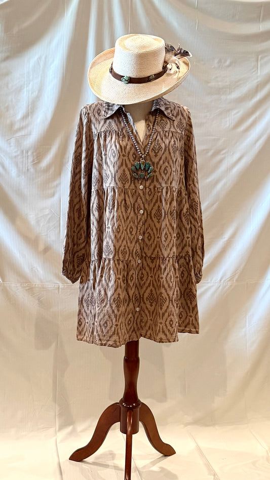 Linen Print Tunic dress