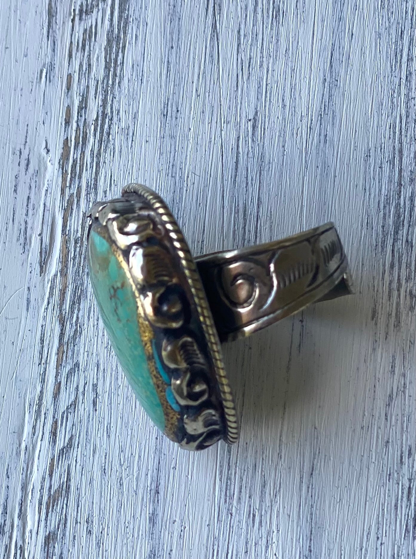 Pyrite Infused Turquoise Ring