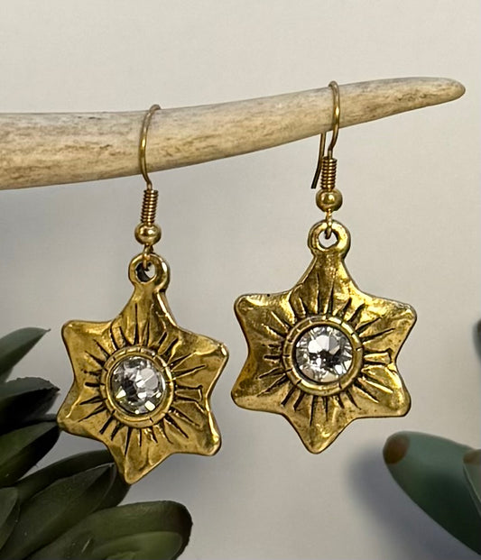 Swarovski Gold Star Earrings