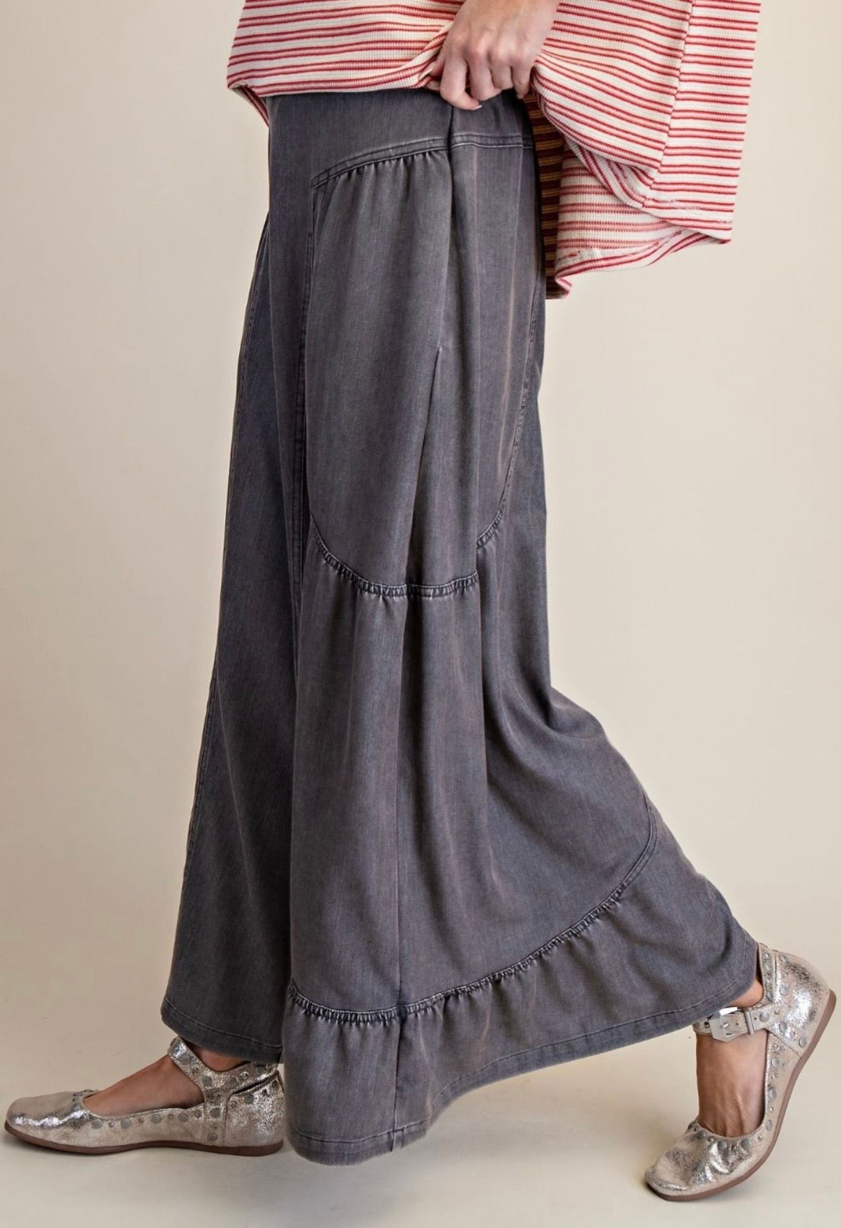 Black Denim Palazzo Pant
