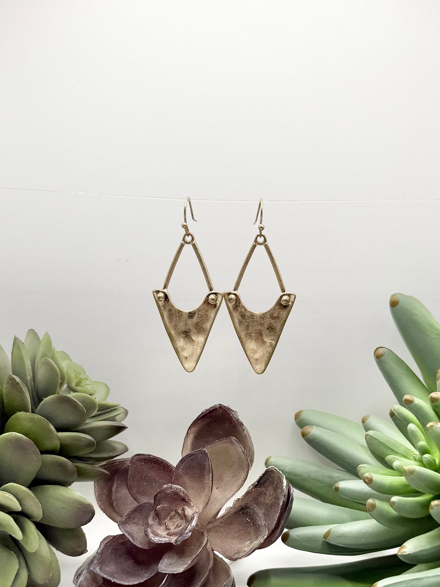 Textured Gold Arrow Earrings