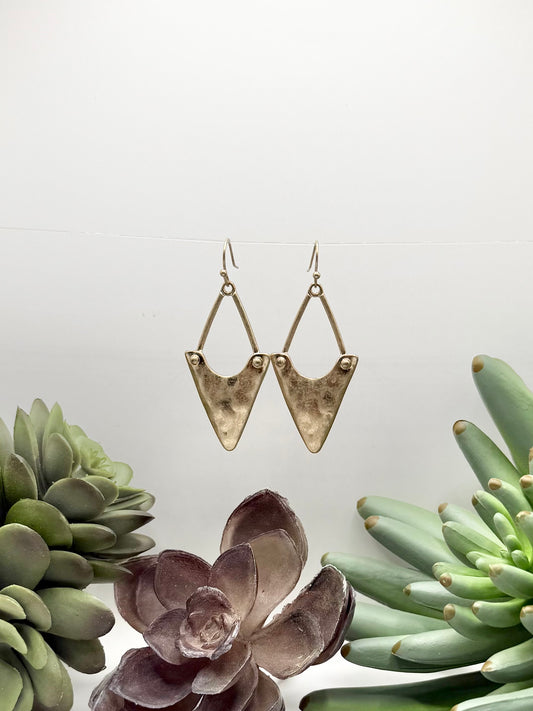 Textured Gold Arrow Earrings