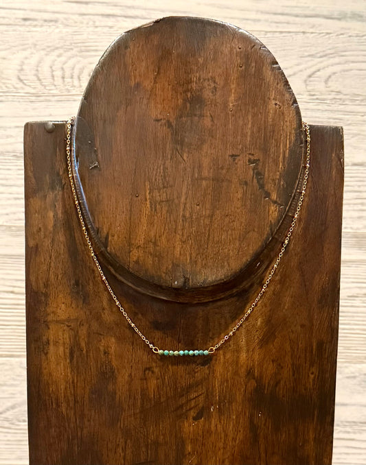 Delicate Gold & Turquoise Necklace