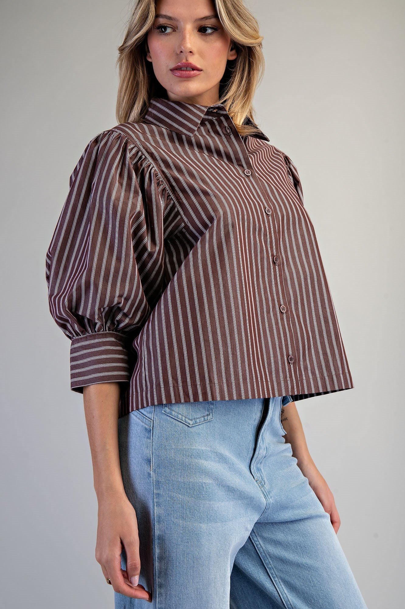 Striped Button Down Blouse