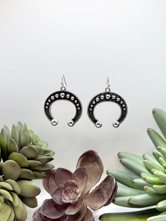 Raised Dot Horseshoe Earrings