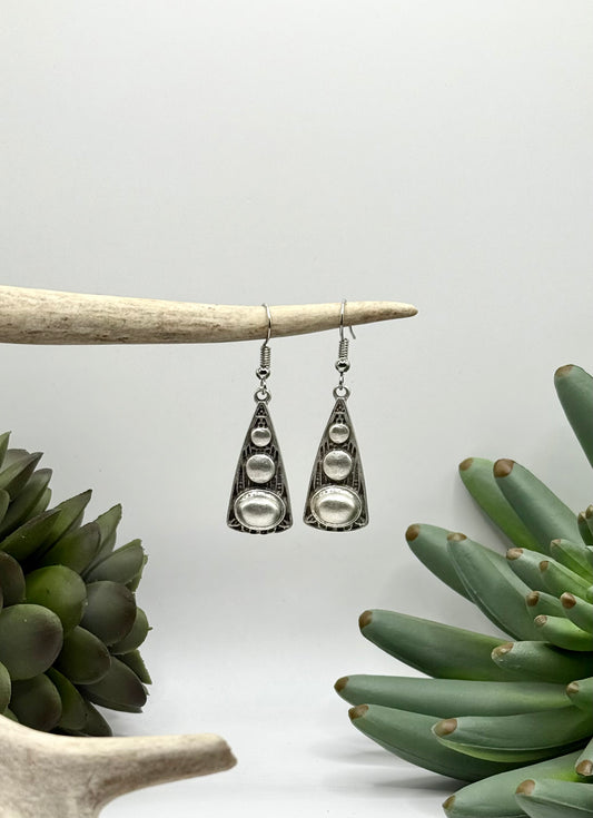 Raised Dot Silver Earrings