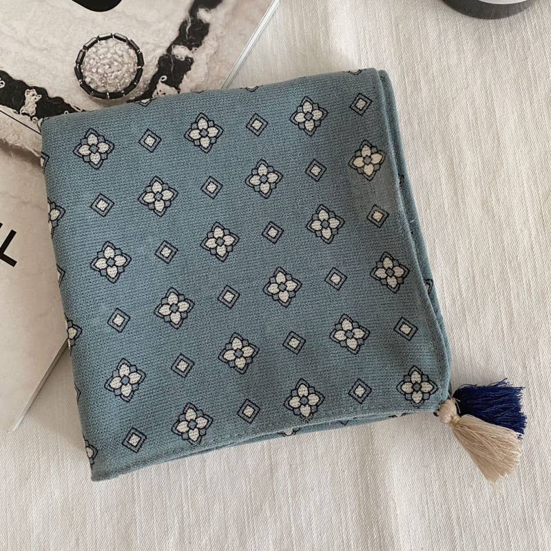 Retro-Print Fringed Pendant Scarf Headscarf