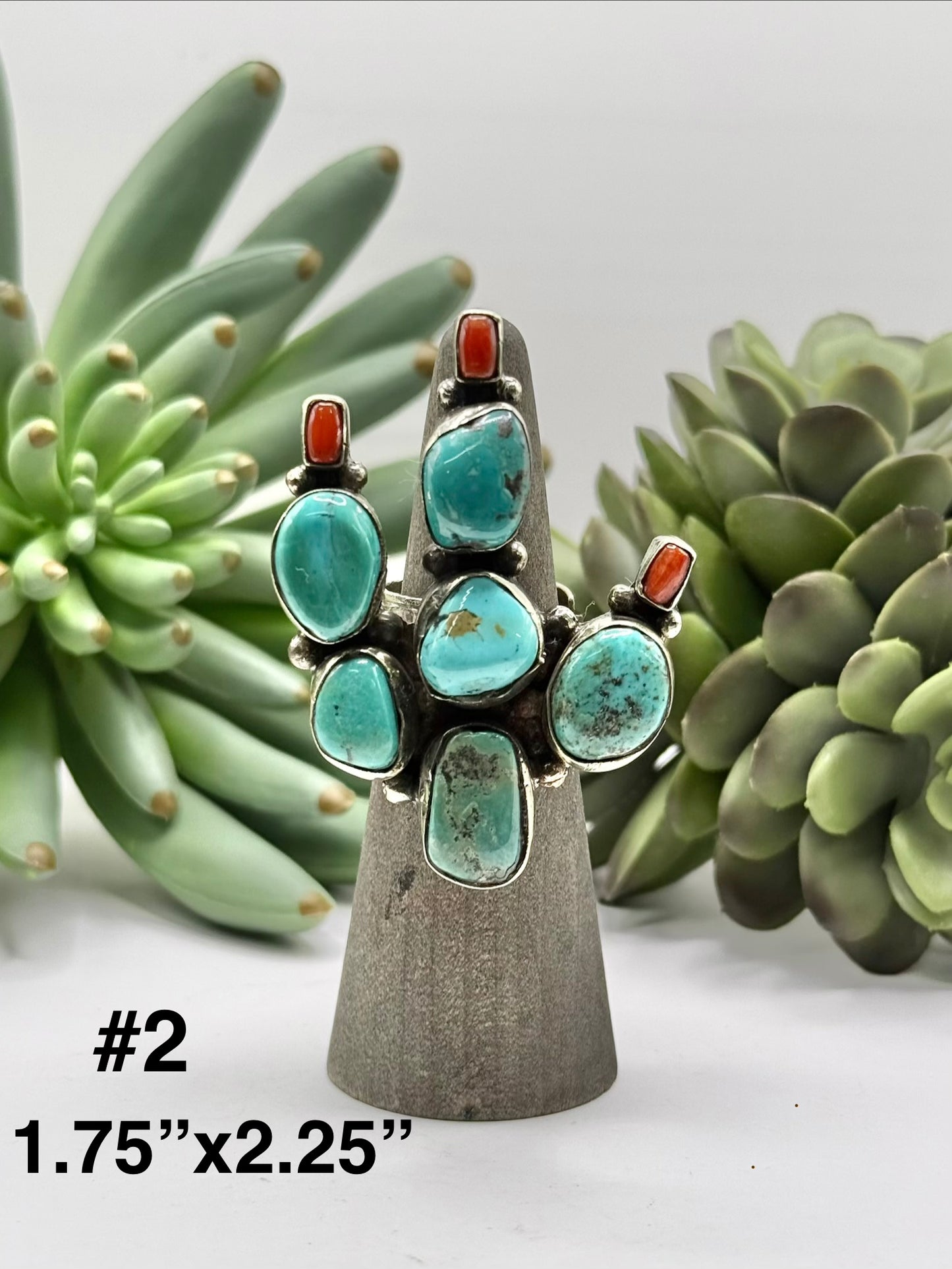 Genuine Turquoise Cactus Ring