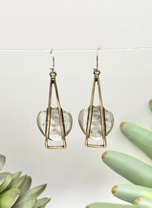 Two Tone Abstract Earrings