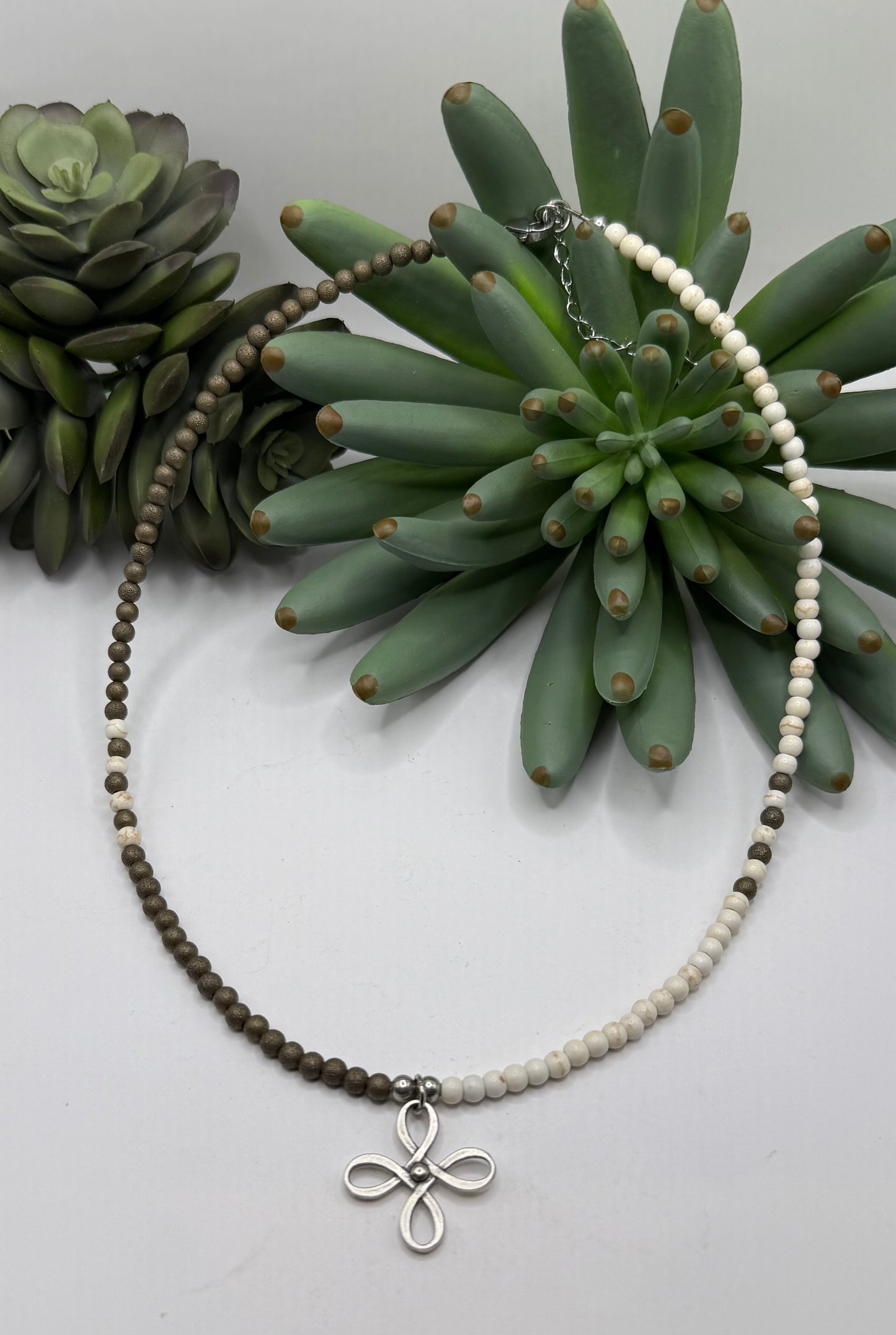 Silver Loop Cross Necklace