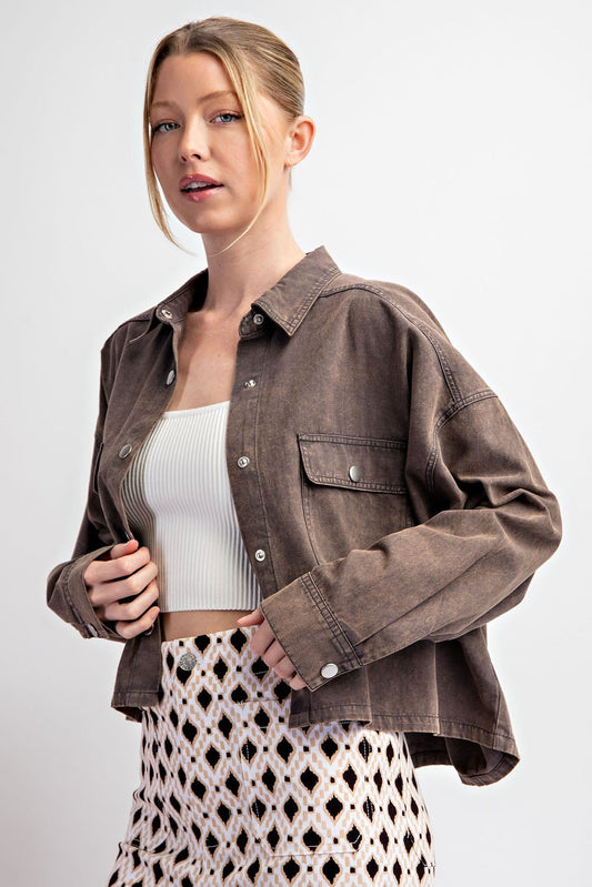 Mineral Wash Shirt Jacket