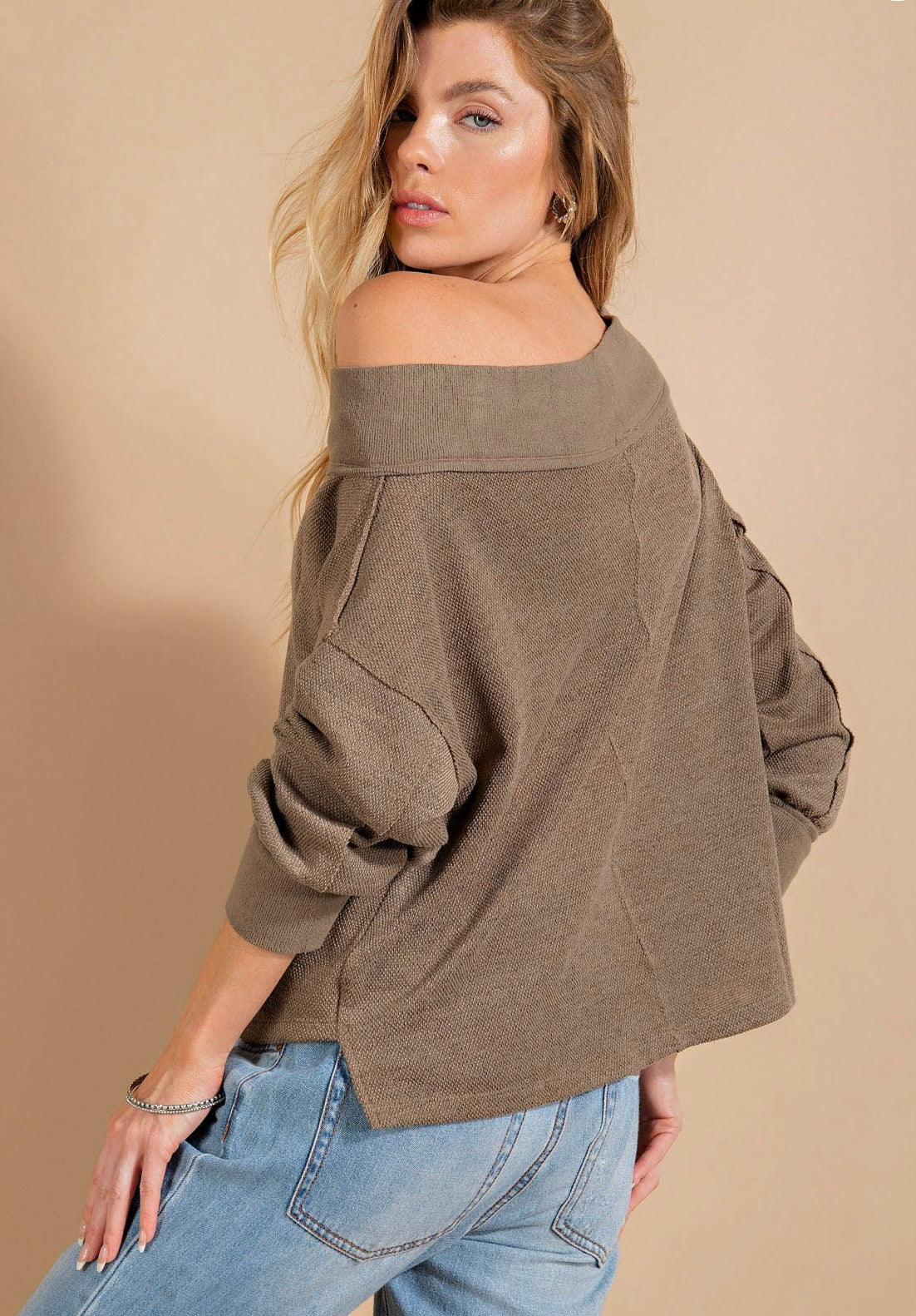 Dropped Shoulder Exposed Top