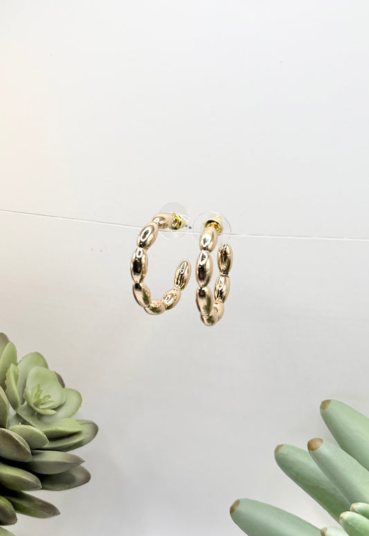 Bubble Hoop Gold Earrings