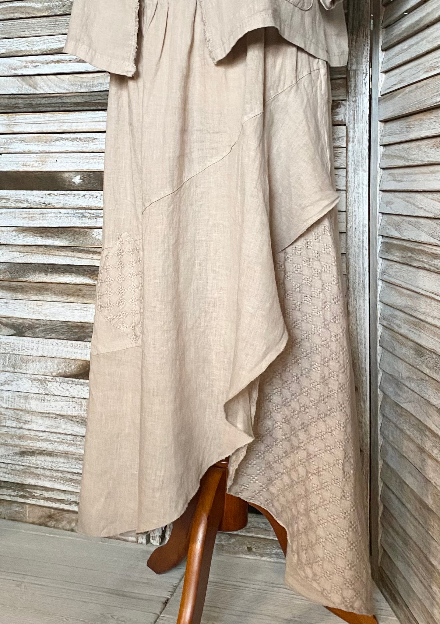 Linen Jacket & Jacquard Skirt